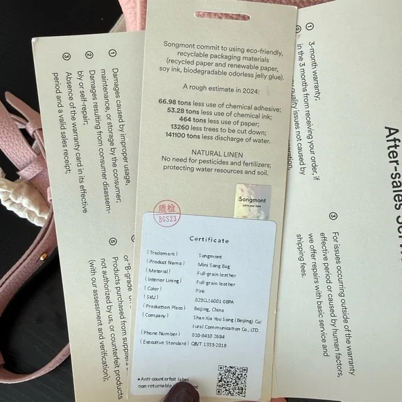 Songmont Blush Pink Mini Song Bag - Picture 7 of 12